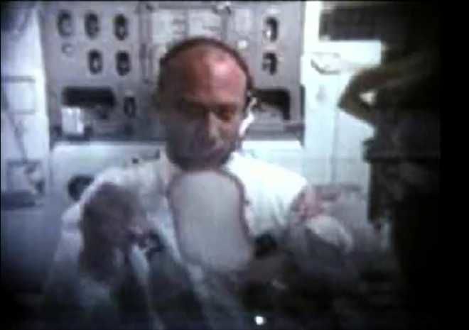 Buzz Aldrin with Nebraska Space Bread